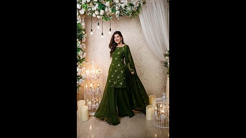 Designer olive green color suits designs, Punjabi dress collection, New fashionable dress designs