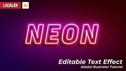 How To Create Editable Neon Text Effect Adobe Illustrator Tutorial Part 2