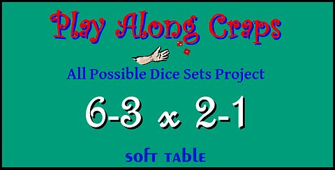6-3x2-1 Dice Set at Soft Tabl