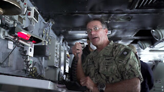 Adm. John Aquilino, commander, U.S. Pacific Fleet Speaks with USS Carl Vinson Crew