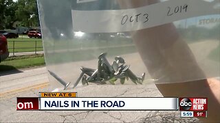 Someone is still dumping nails outside a Hillsborough elementary school, popping drivers' tires