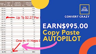 Copy Paste to Earn $995 On ClickBank AUTOPILOT, Affiliate Marketing, Free Traffic