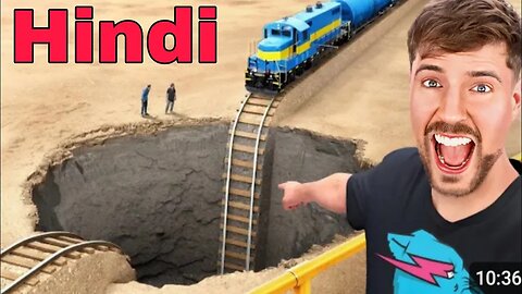 Train Vs Giant pit video in Hindi #trending #mrbeast@Mrbreast#viral#mrbreast#hindi