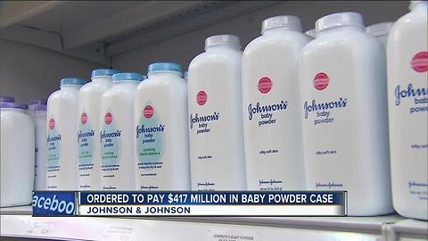 Johnson & Johnson ordered to pay $417 million in talcum powder case