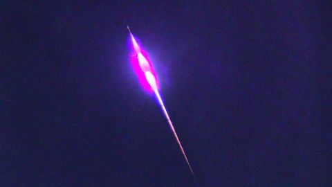 Explosion of a bright meteor from the Perseid stream
