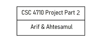 CSC 4710 Project Part 2 - Arif Hasan and Ahtesamul Haque