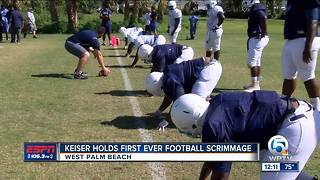 Keiser holds first ever football scrimmage