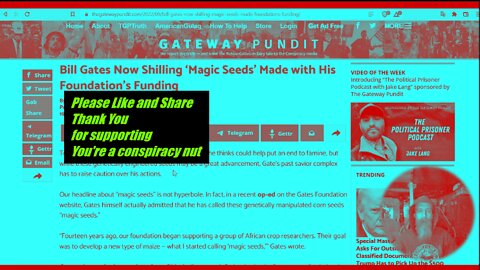 GATES WANTS THE WORLD TO GROW FAKE SEEDS USING POISONS THAT KILL CRITTERS CLAIMING FAMINE REDUCTION