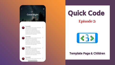 Quick Code A Template Page With Children In Flutter - Fast Motion Coding Example In Flutter