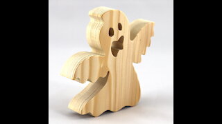 Handmade Wood Toy Halloween Ghost Cutout