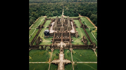 Amazing aerial view of Angkor Wat