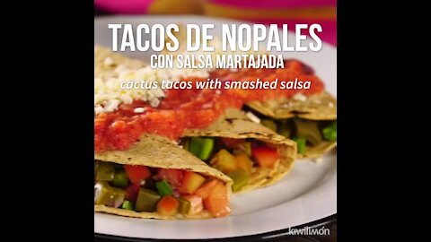 Nopal Tacos with Martajada Sauce