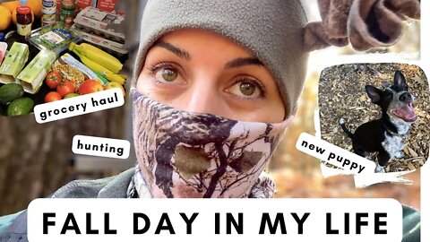 FALL DAY IN MY LIFE | Our new puppy, deer hunting, my concealed carry, resetting after vacation