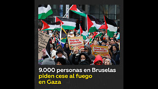 Más de 9.000 personas marchan en Bruselas en solidaridad con Palestina