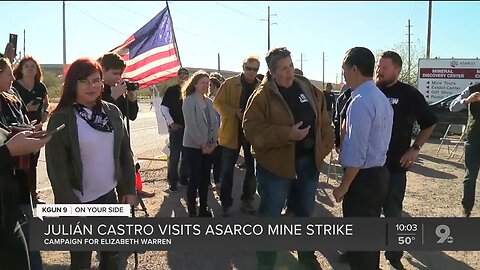Mayor Regina Romero, Julian Castro visits ASARCO mine strike picket line