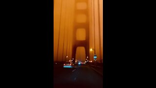 Morning drive on the Golden Gate Bridge looks like an apocalyptic nightmare