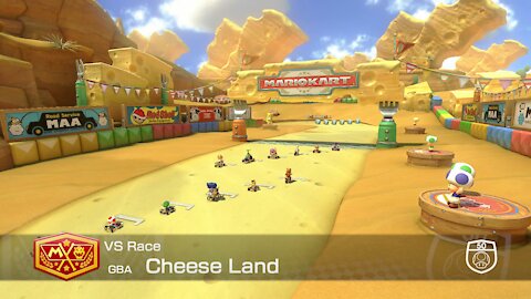 Mario Kart 8 Deluxe - 50cc (Hard CPU) - (GBA) Cheese Land