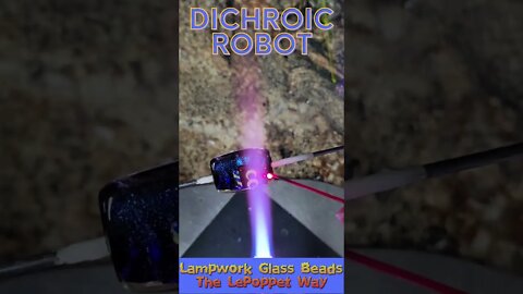 Lampwork Glass Beads: Dichroic Robot