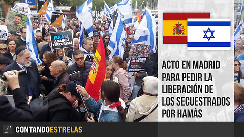 Acto en Madrid para pedir la liberación de los secuestrados por Hamás