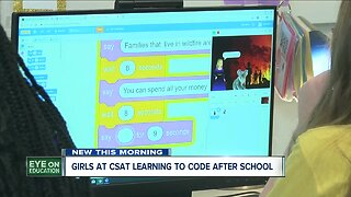 Girls at Charter School for Applied Technologies learn how to code after school