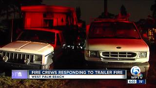 Mobile home destroyed by fire near West Palm Beach