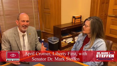 April Cromer, Liberty First, with Senator Dr. Mark Steffen Topeka 1/18/2022