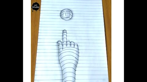 Easy 3D Drawing Tutorial !! 😱 How to draw 3D Art (optical illusion) of Hand !!