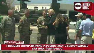President Trump arrives in Puerto Rico following Hurricane Maria