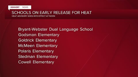 Some Denver Public Schools plan early release Tuesday due to near-record heat and no air conditioning