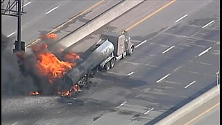 Tanker Fire shuts down I-49