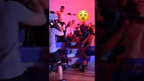 😵 Pro wrestler gets slammed on bleachers! #prowrestling #indywrestling #smackdown #wwe #aew #wwenxt