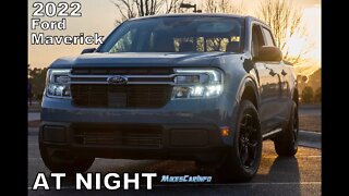 AT NIGHT: 2022 Ford Maverick Lariat - Interior & Exterior Lighting Overview