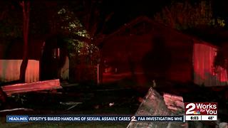 Tulsa Firefighters battle overnight garage fire