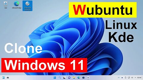 Sistema operacional Wubuntu. Interface do Windows 11 no Ubuntu Linux. Com Interface Kde Plasma