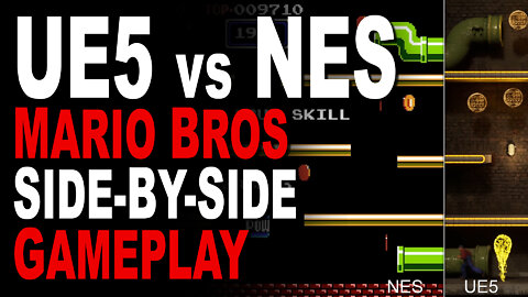 UE5 vs NES - Mario Bros - Gameplay Comparison