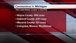 Number of confirmed coronavirus cases reaches 787 in Michigan, 6 deaths