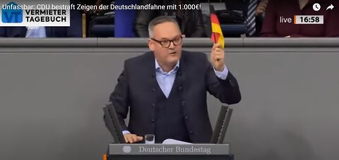 Unglaublich ! Bestrafung wegen Zeigen der Deutschlandflagge im Deutschen Bundestag !