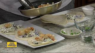 Chef Ramses of Las Palmas Restaurant spices up plate with Garlic Shrimp Taco