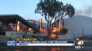 911 calls from Lilac Fire released