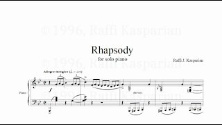 Rhapsody for solo piano, Raffi Kasparian composer