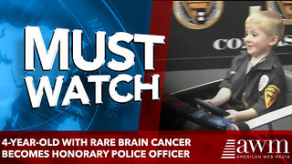 4-year-old with rare brain cancer becomes honorary police officer
