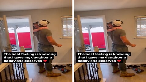 Little Girl Preciously Welcomes Daddy Home From Work