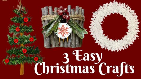 3 Easy Christmas Crafts | Easy Christmas Decor | Easy Christmas DIY | Christmas DIY Decor