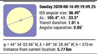 ISS transits the sun 8-16-20