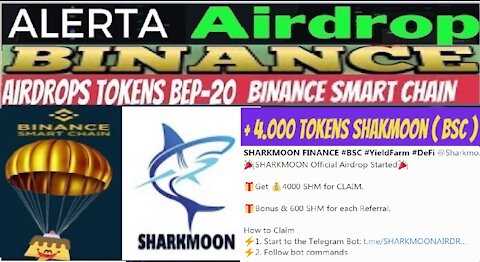 [ Airdrop SharkMoon Finance ] Ganhe 4 Mil Token SHM | 600 SHM por Refer | Final 23/Jun | Home Office