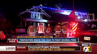 Firefighters brave the cold