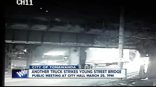 Yes, it happened again! Another truck strikes Young Street Bridge