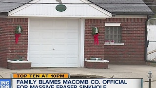 Family blames Macomb County official for Fraser sinkhole