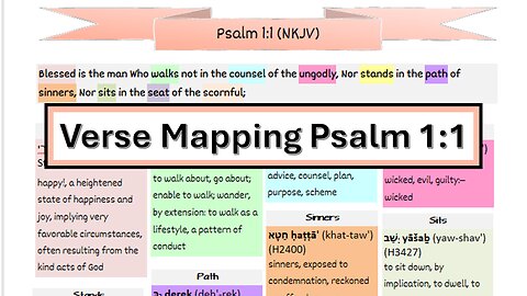 Psalm 1:1 Verse Mapping Bible Study