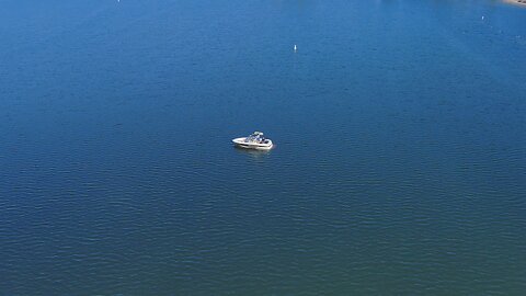 Blasian Babies DaDa Flies Skydio 2+ Drone Over Pacific Passage Ski Boat And Inflatable Sail Board